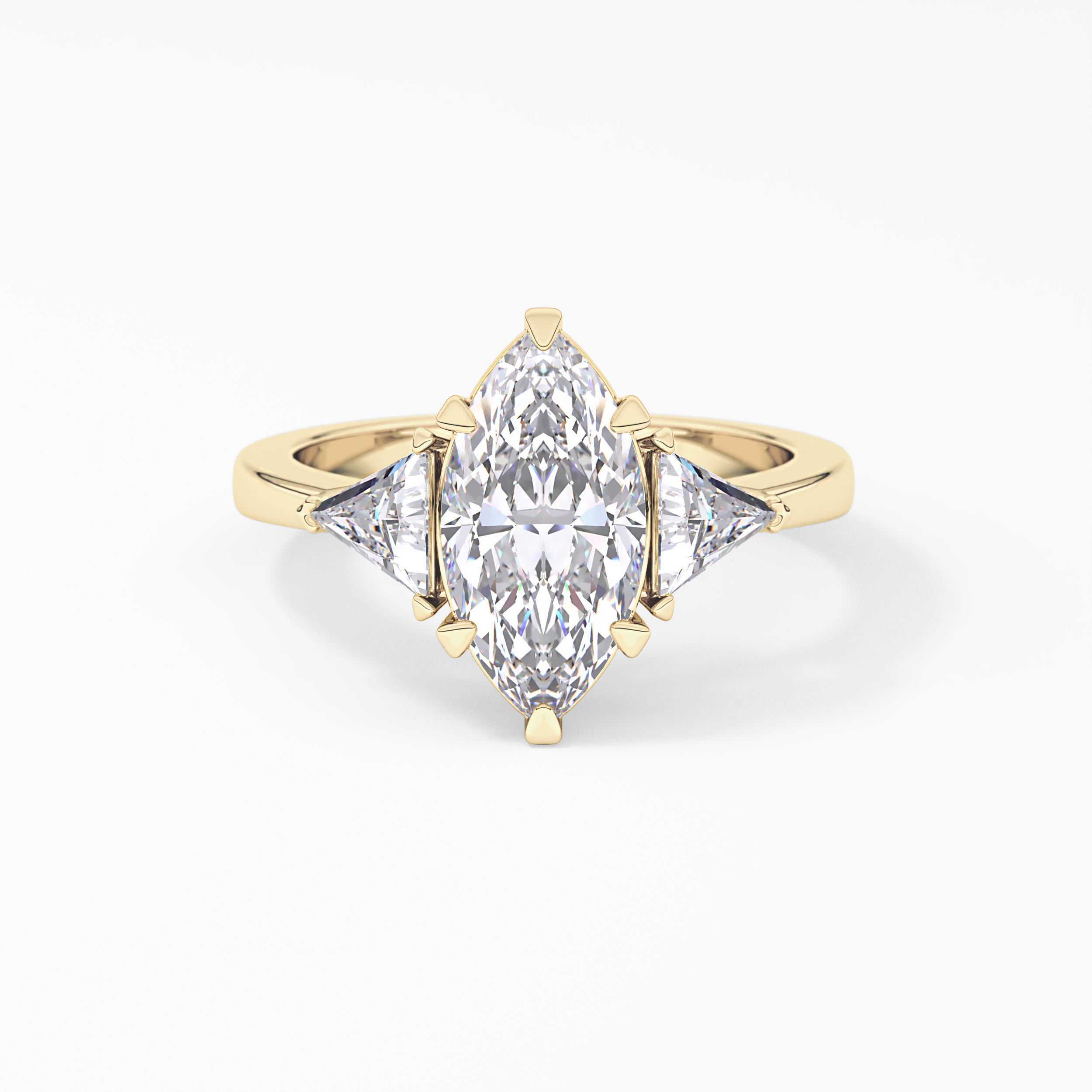 Marquise Three Stone Lab Grown Diamond Engagement Ring