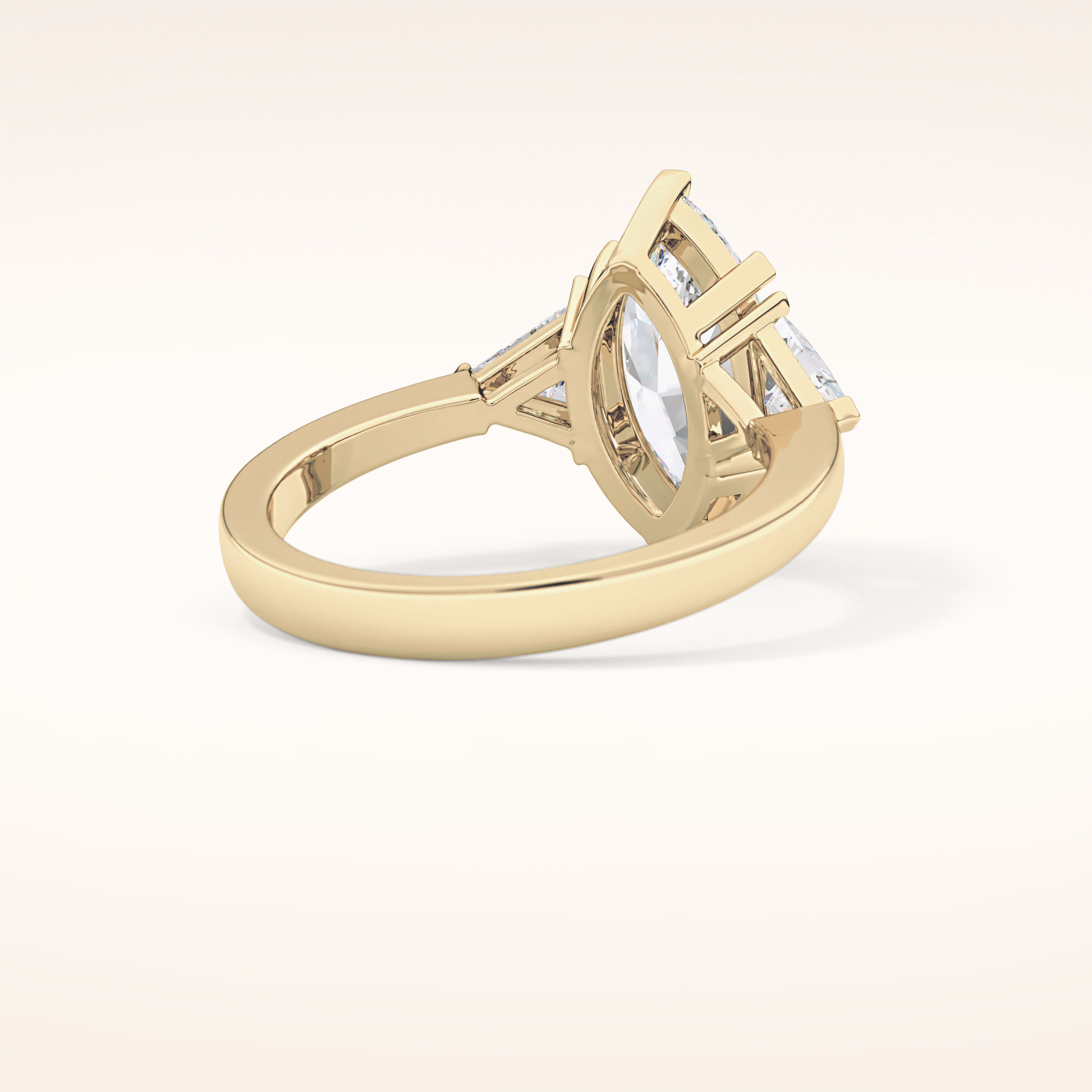 1.79 CT Marquise Shaped Three Stone Moissanite Engagement Ring