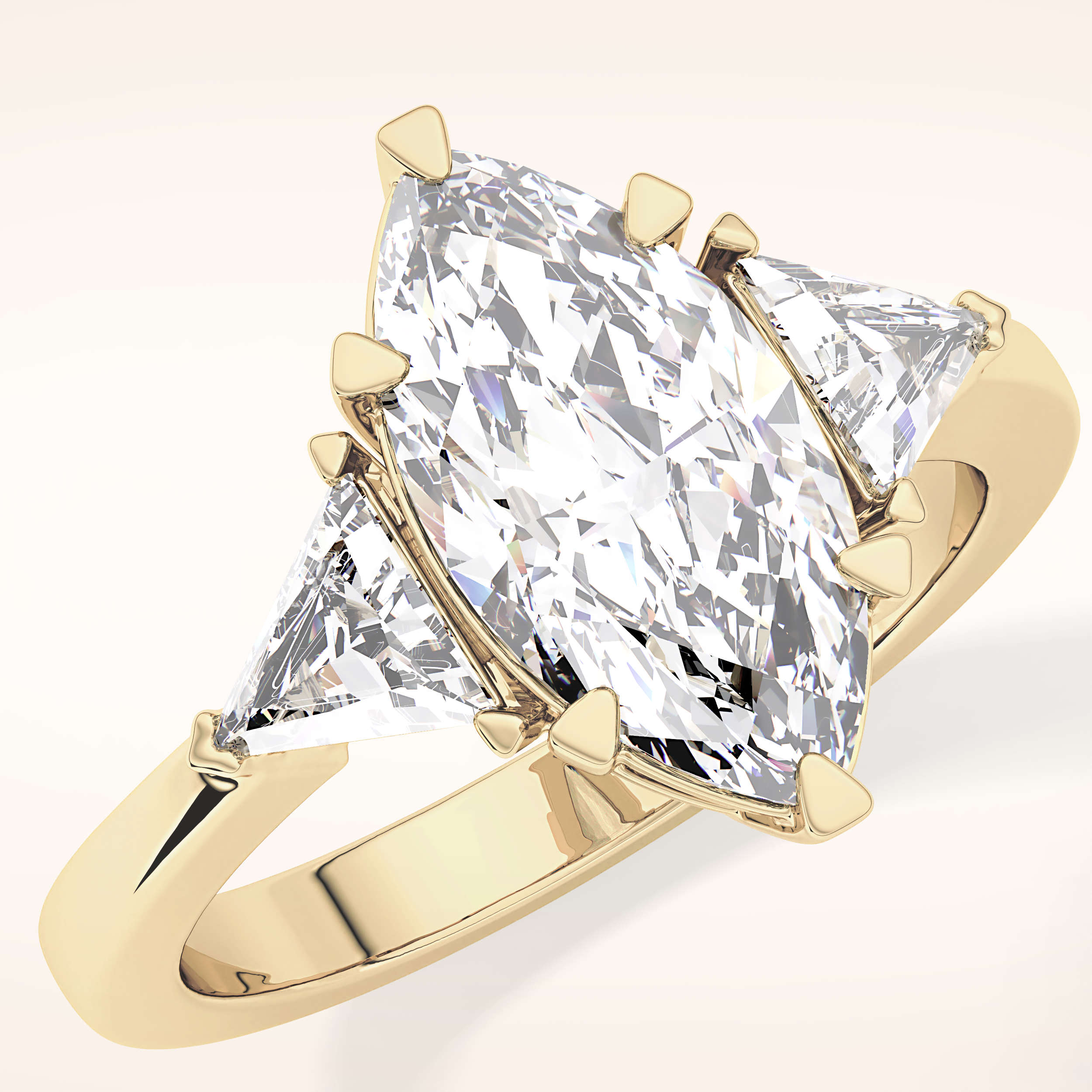 1.79 CT Marquise Shaped Three Stone Moissanite Engagement Ring