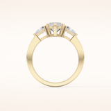 1.79 CT Marquise Shaped Three Stone Moissanite Engagement Ring