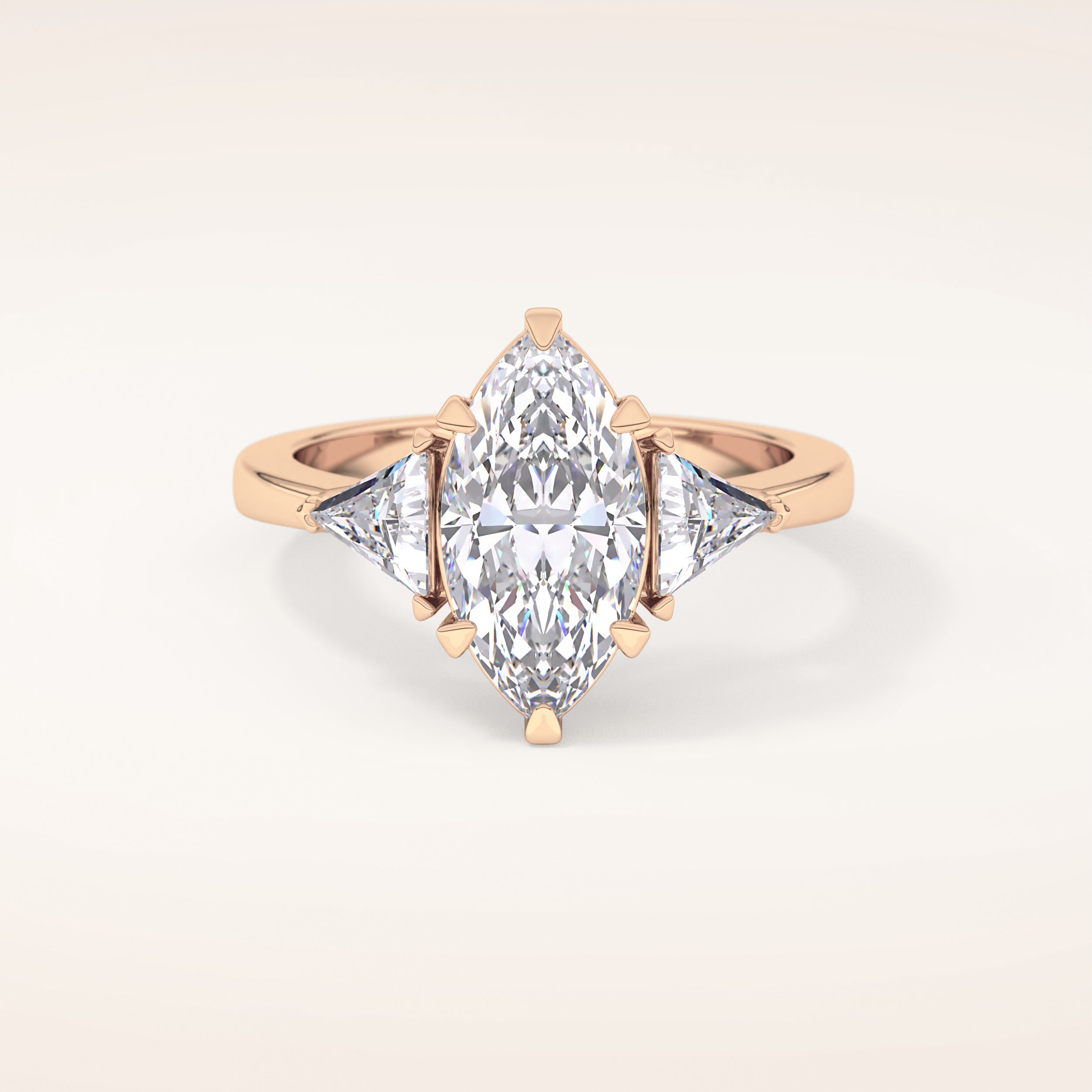 1.79 CT Marquise Shaped Three Stone Moissanite Engagement Ring