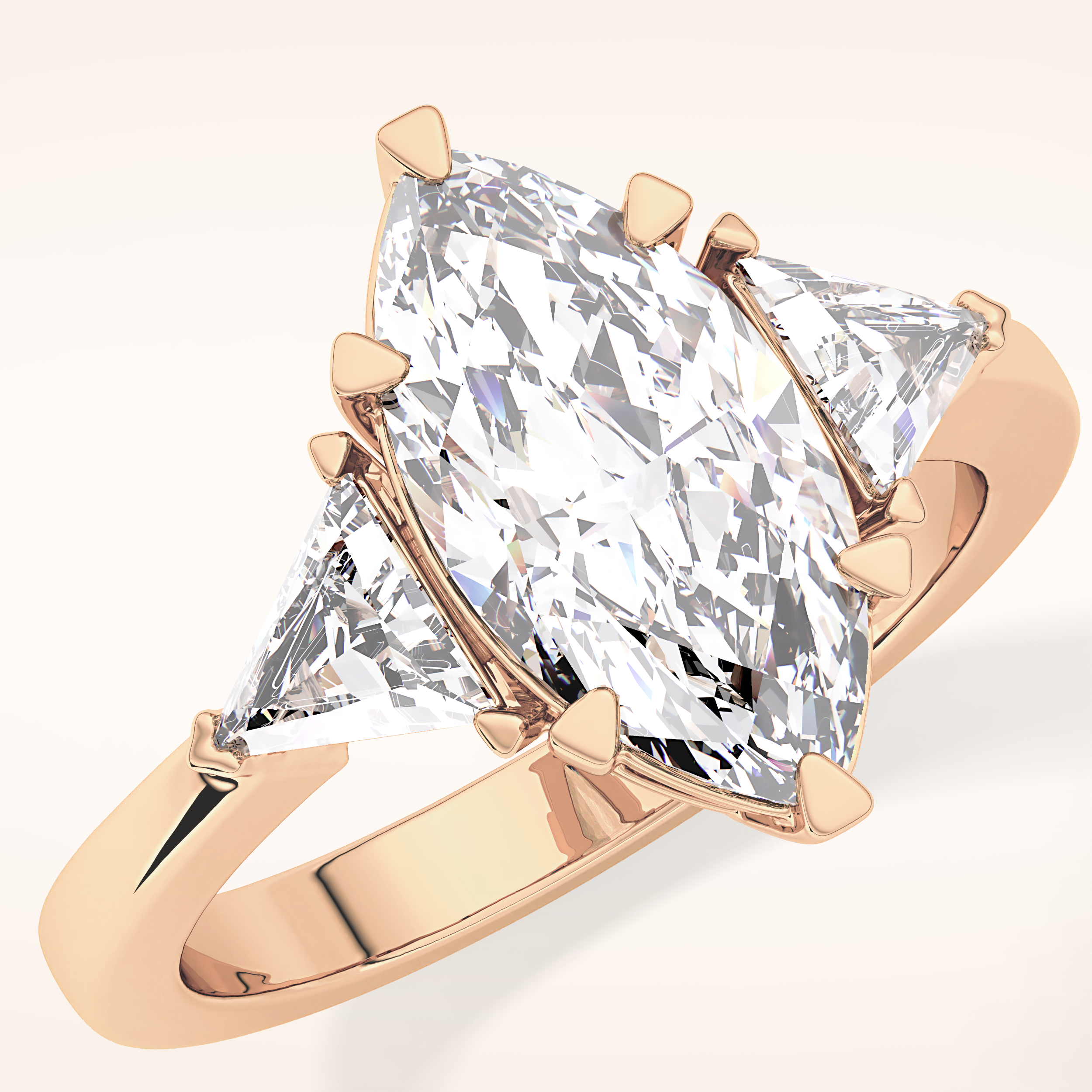 1.79 CT Marquise Shaped Three Stone Moissanite Engagement Ring