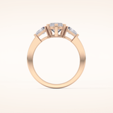 1.79 CT Marquise Shaped Three Stone Moissanite Engagement Ring