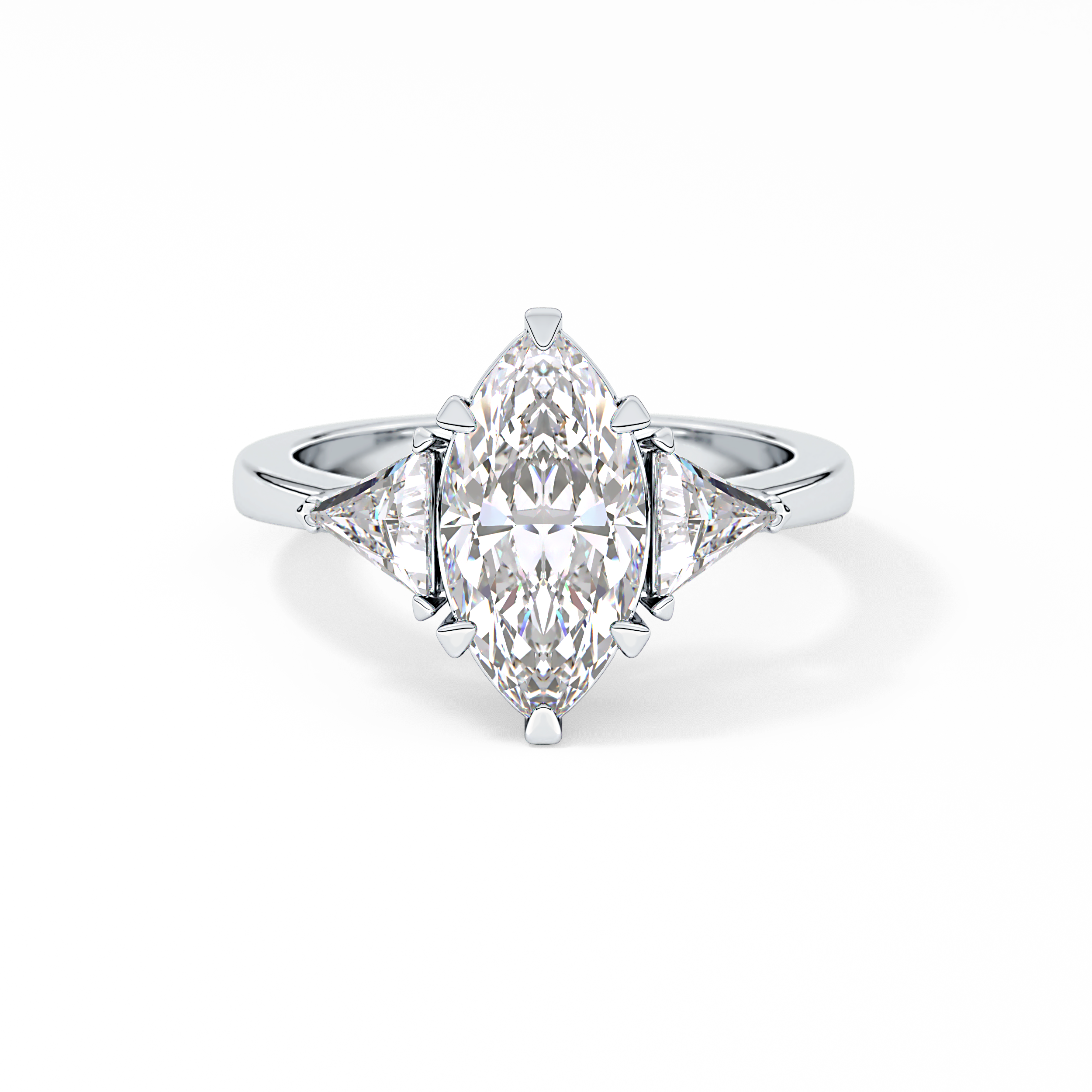 Marquise Three Stone Lab Grown Diamond Engagement Ring