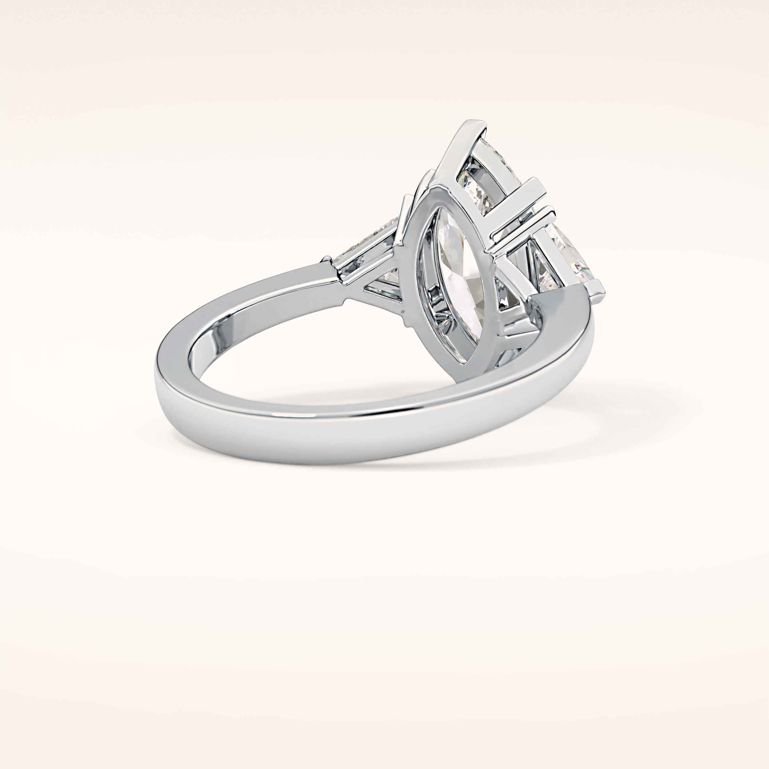 1.79 CT Marquise Shaped Three Stone Moissanite Engagement Ring