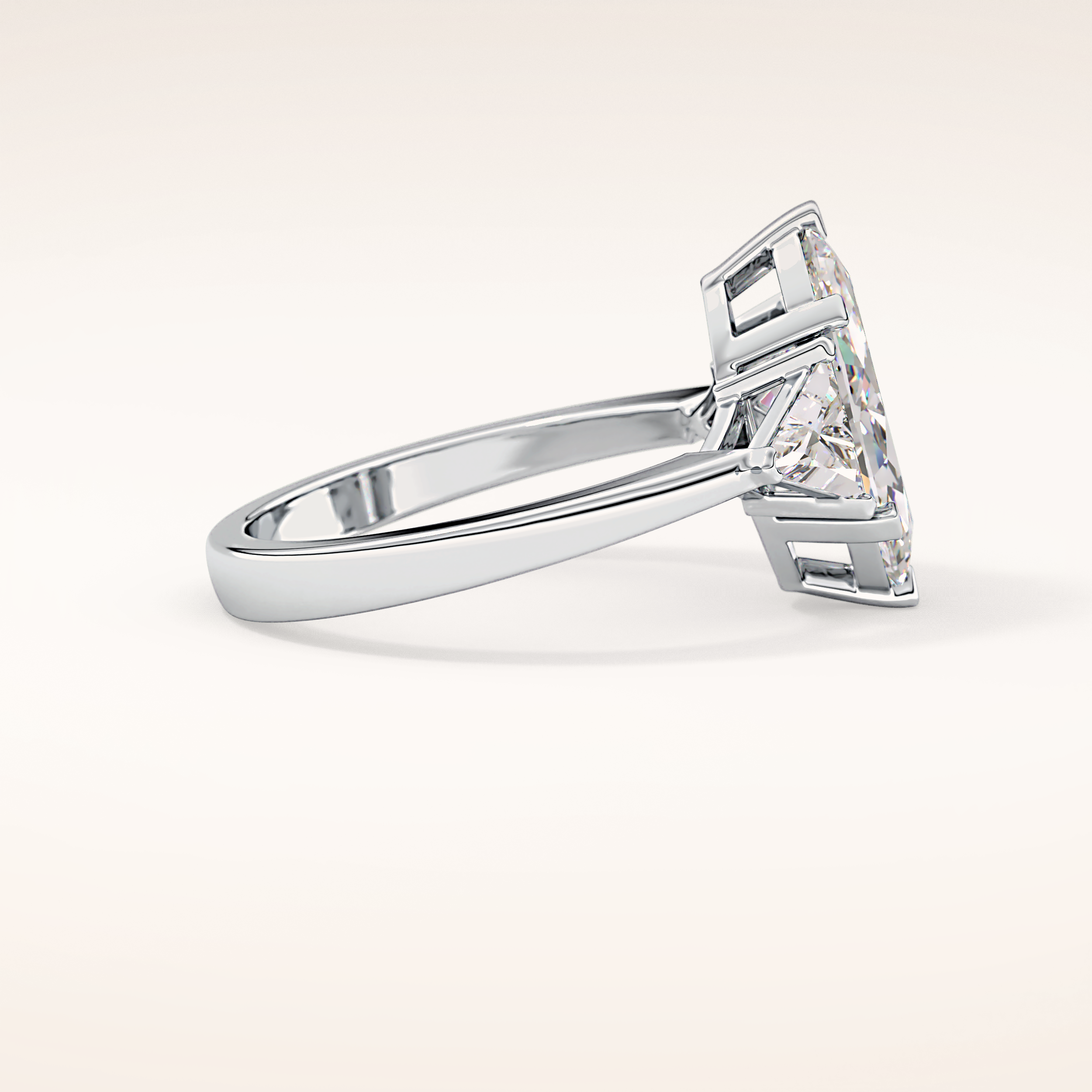 1.79 CT Marquise Shaped Three Stone Moissanite Engagement Ring