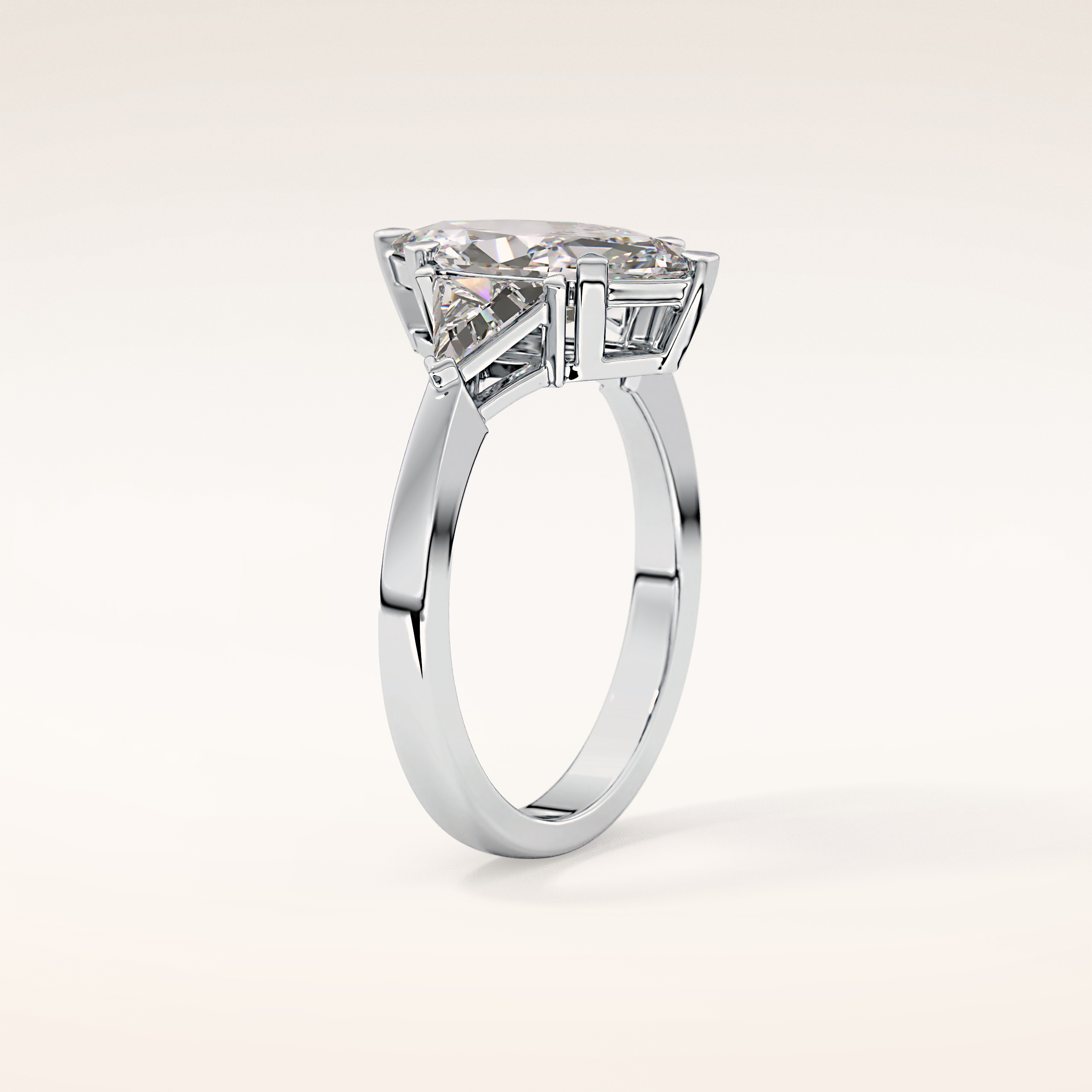 1.79 CT Marquise Shaped Three Stone Moissanite Engagement Ring