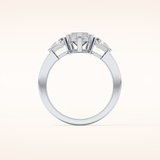 1.79 CT Marquise Shaped Three Stone Moissanite Engagement Ring