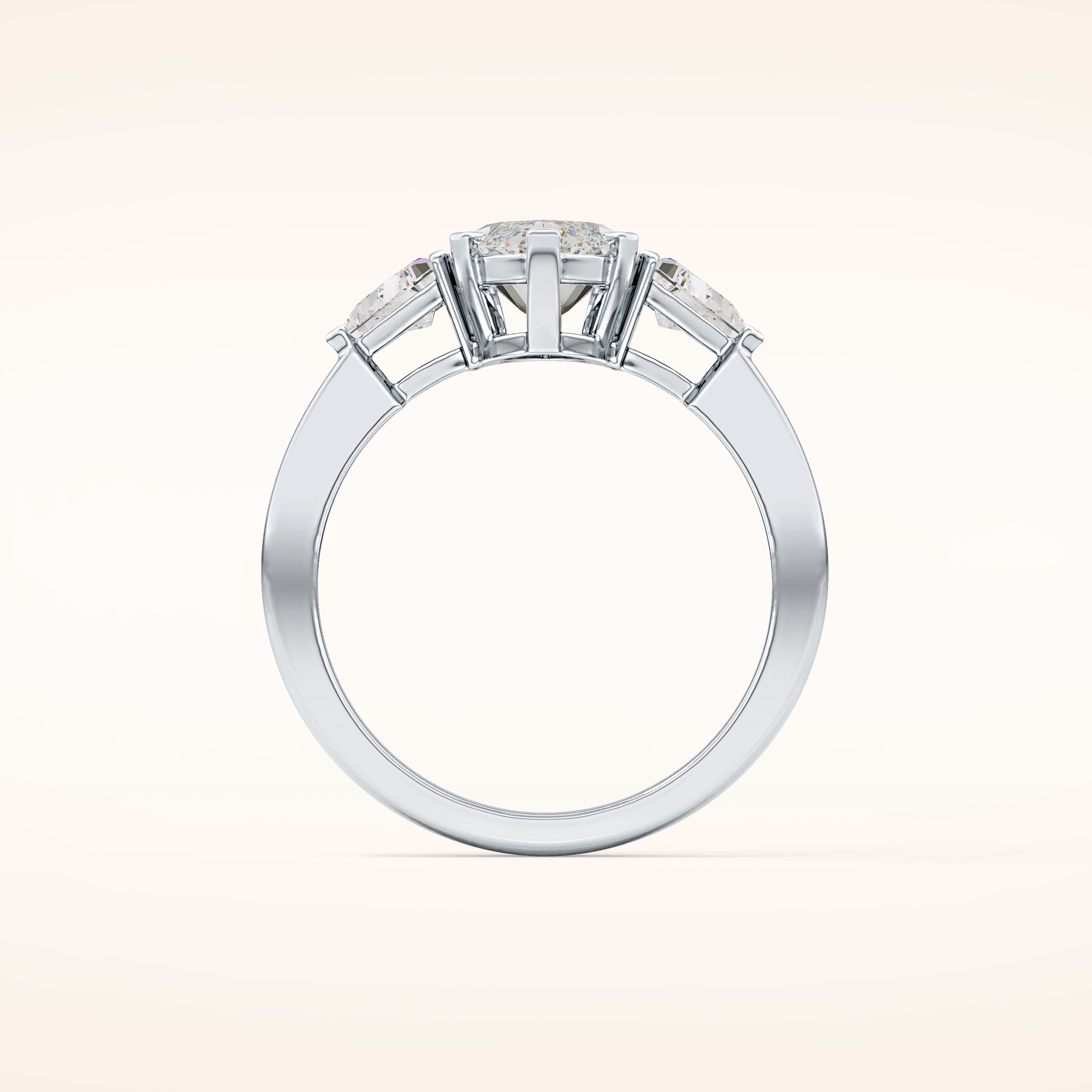 1.79 CT Marquise Shaped Three Stone Moissanite Engagement Ring