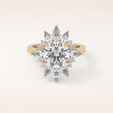 2.79 CT Round Shaped Cluster Moissanite Engagement Ring