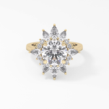 Round Cluster Lab Grown Diamond Engagement Ring