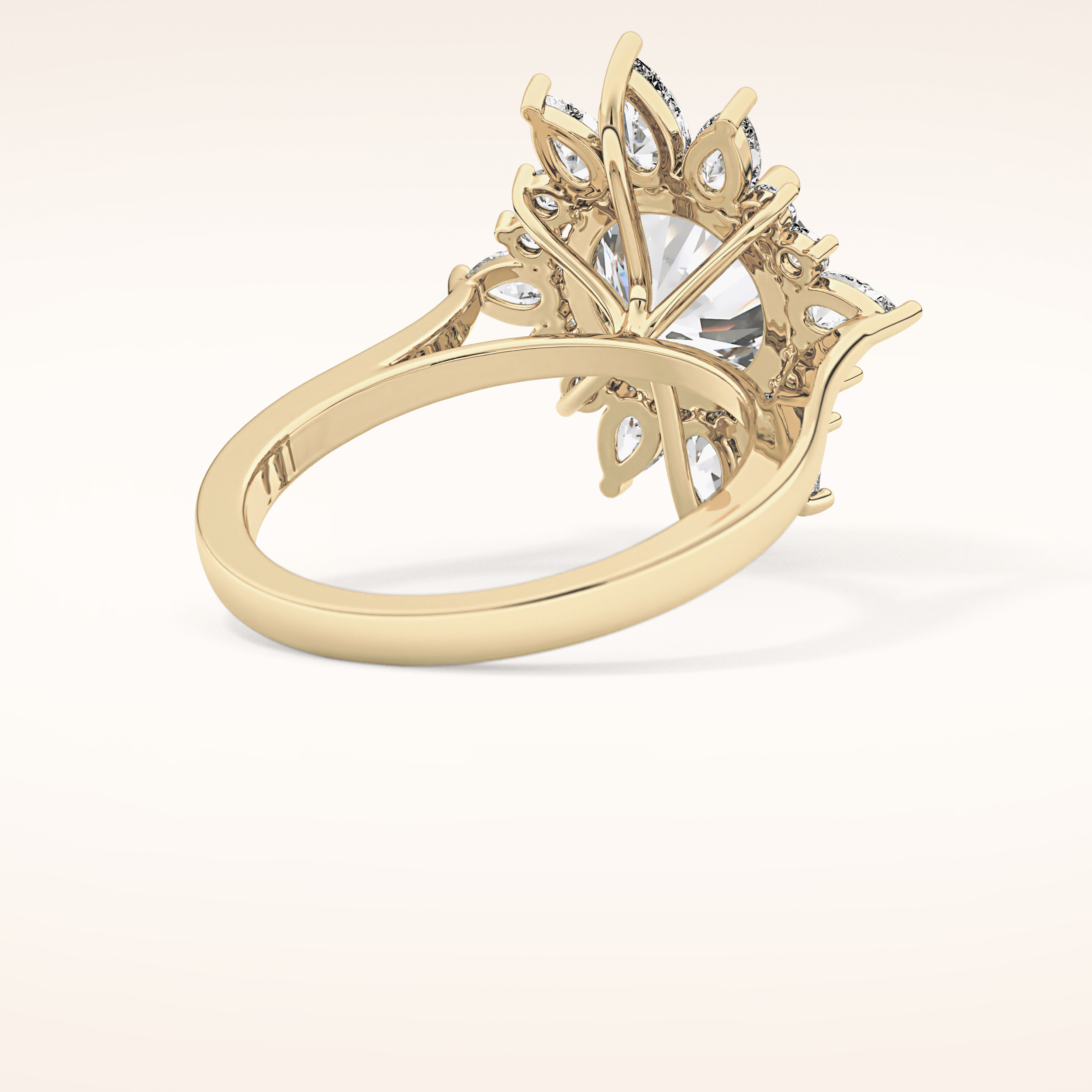 2.79 CT Round Shaped Cluster Moissanite Engagement Ring