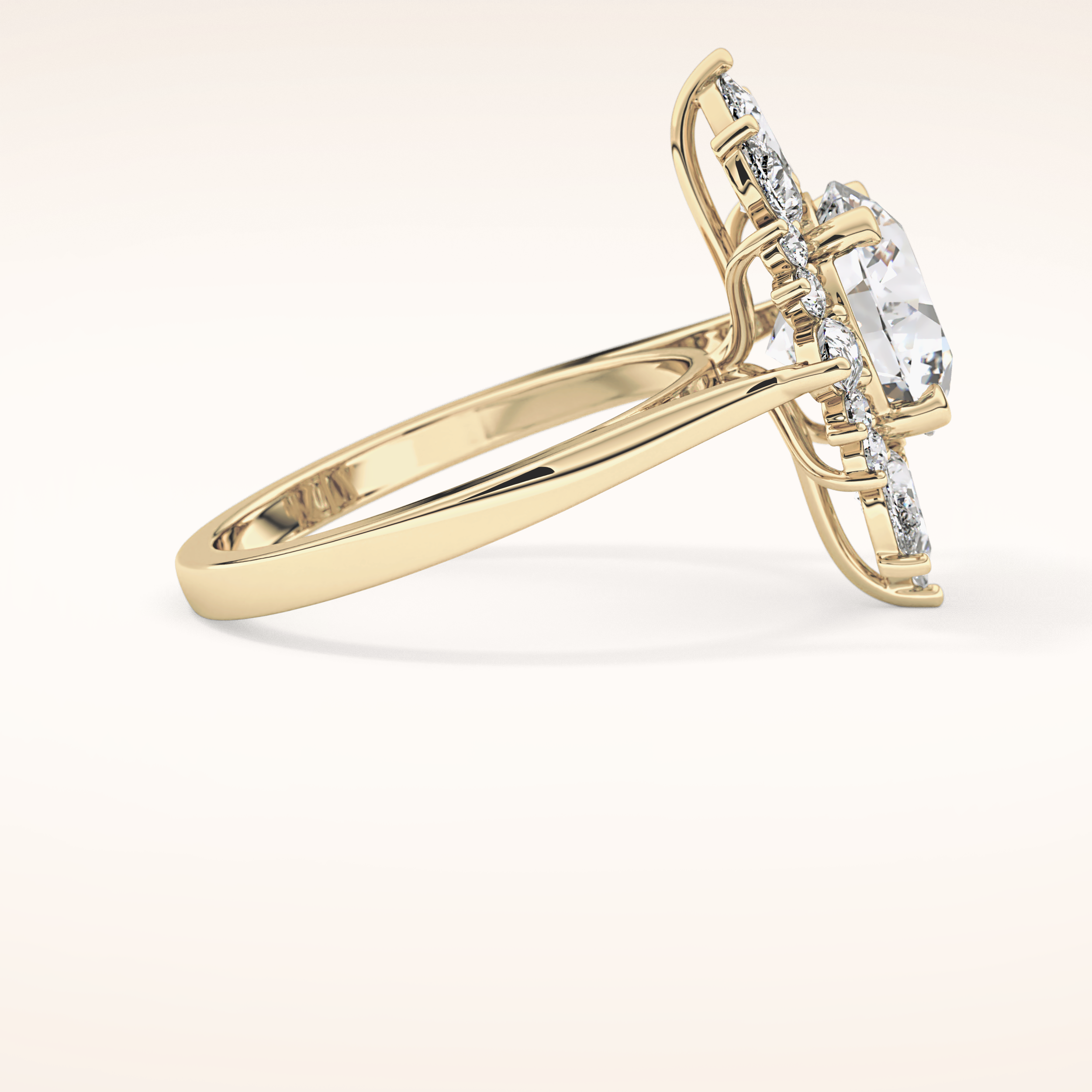 2.79 CT Round Shaped Cluster Moissanite Engagement Ring