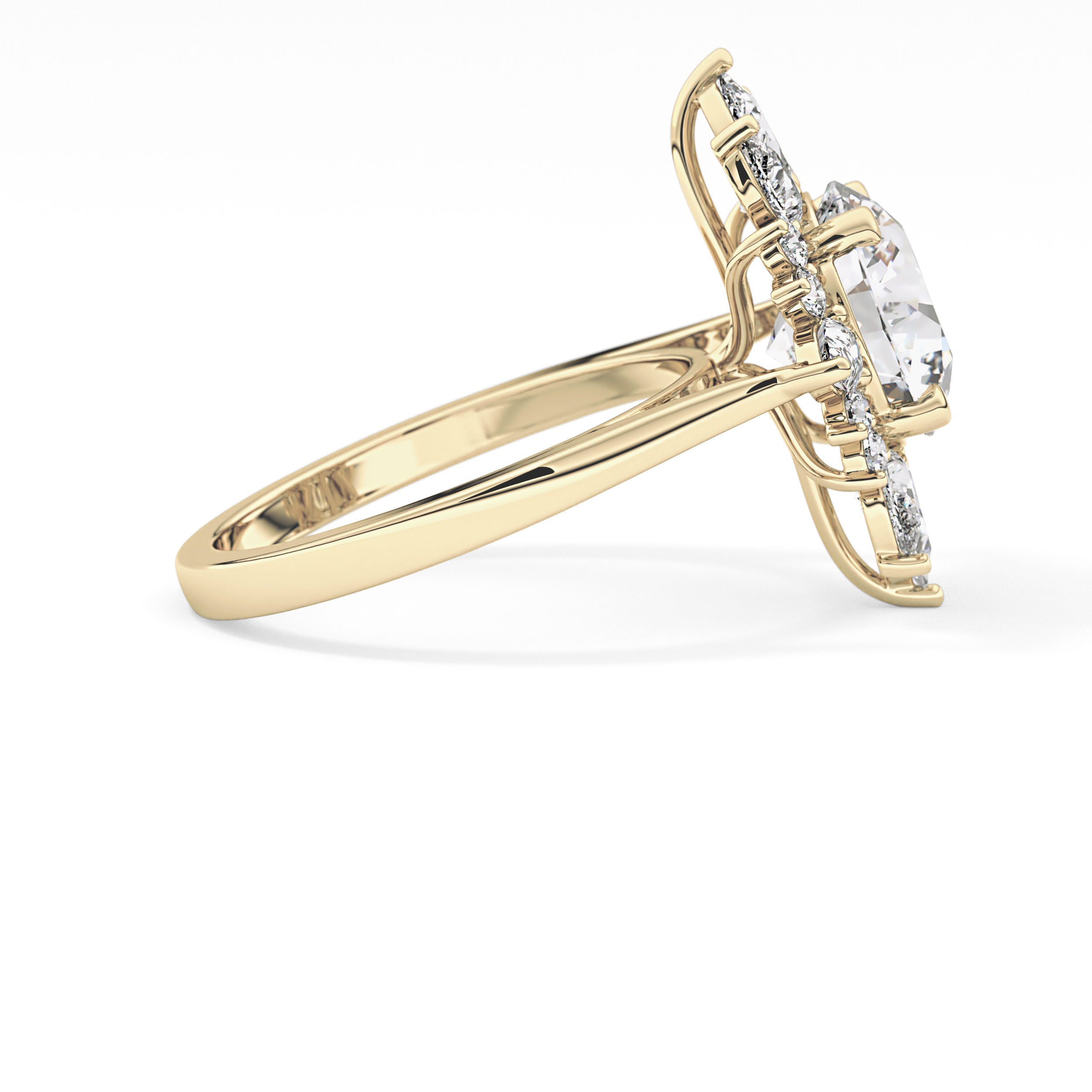 Round Cluster Lab Grown Diamond Engagement Ring