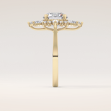 2.79 CT Round Shaped Cluster Moissanite Engagement Ring