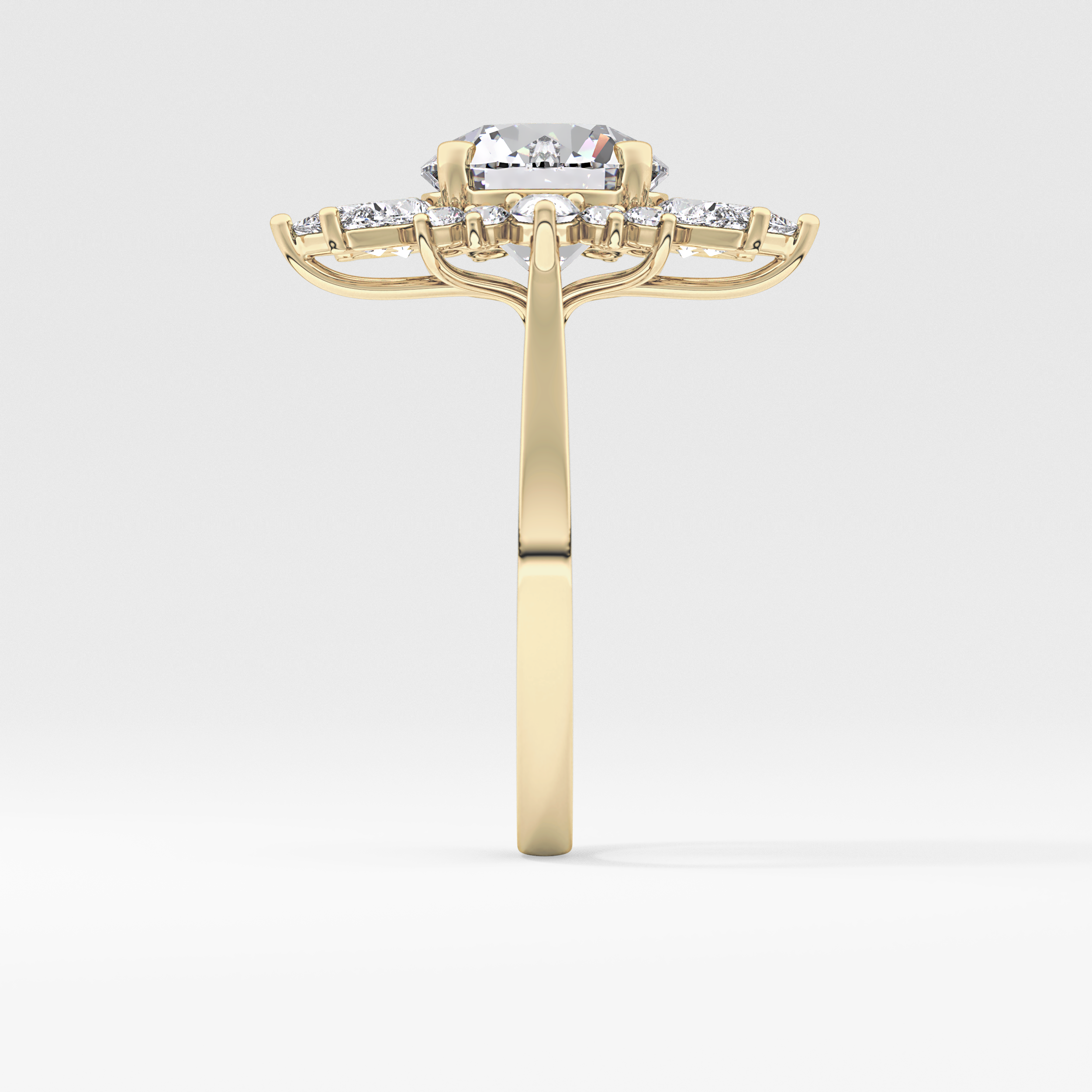 Round Cluster Lab Grown Diamond Engagement Ring
