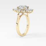 Round Cluster Lab Grown Diamond Engagement Ring