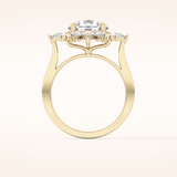 2.79 CT Round Shaped Cluster Moissanite Engagement Ring