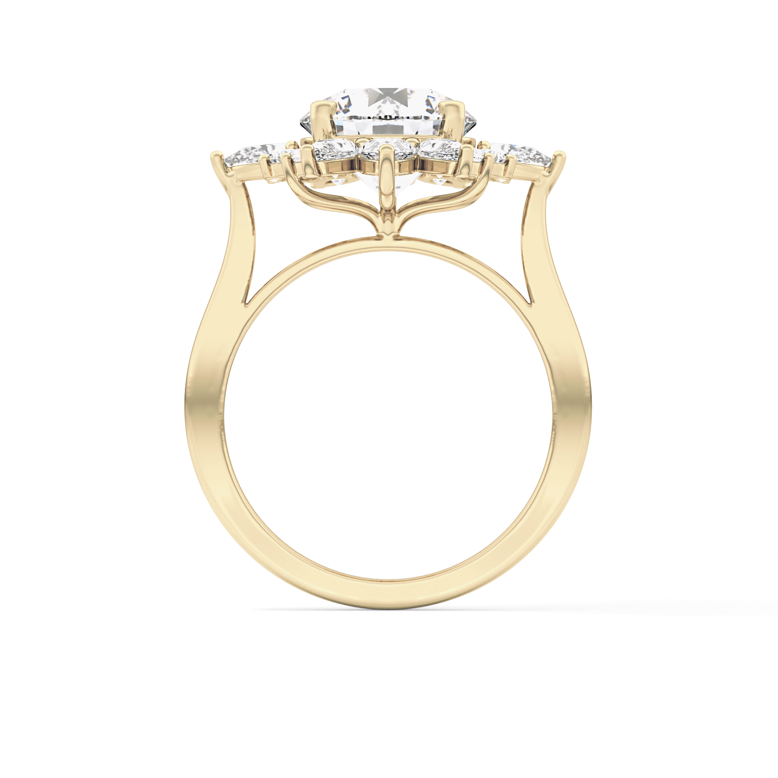 Round Cluster Lab Grown Diamond Engagement Ring
