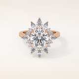 2.79 CT Round Shaped Cluster Moissanite Engagement Ring