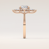 2.79 CT Round Shaped Cluster Moissanite Engagement Ring