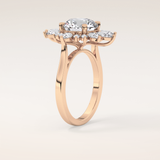 2.79 CT Round Shaped Cluster Moissanite Engagement Ring