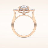 2.79 CT Round Shaped Cluster Moissanite Engagement Ring
