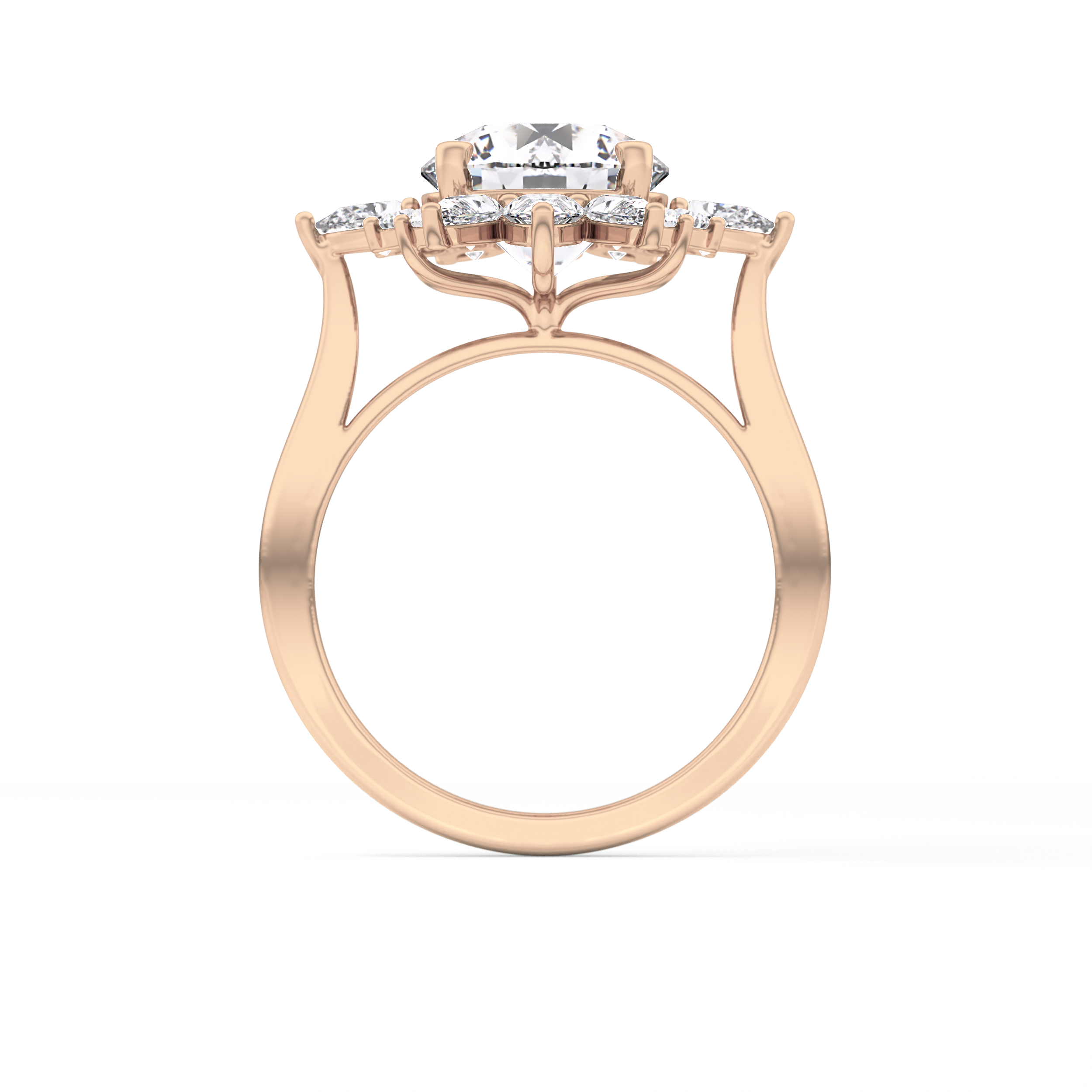 Round Cluster Lab Grown Diamond Engagement Ring