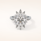 2.79 CT Round Shaped Cluster Moissanite Engagement Ring