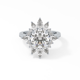 Round Cluster Lab Grown Diamond Engagement Ring