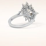 2.79 CT Round Shaped Cluster Moissanite Engagement Ring