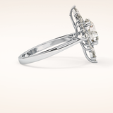 2.79 CT Round Shaped Cluster Moissanite Engagement Ring