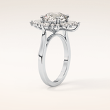 2.79 CT Round Shaped Cluster Moissanite Engagement Ring