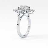 Round Cluster Lab Grown Diamond Engagement Ring