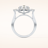 2.79 CT Round Shaped Cluster Moissanite Engagement Ring