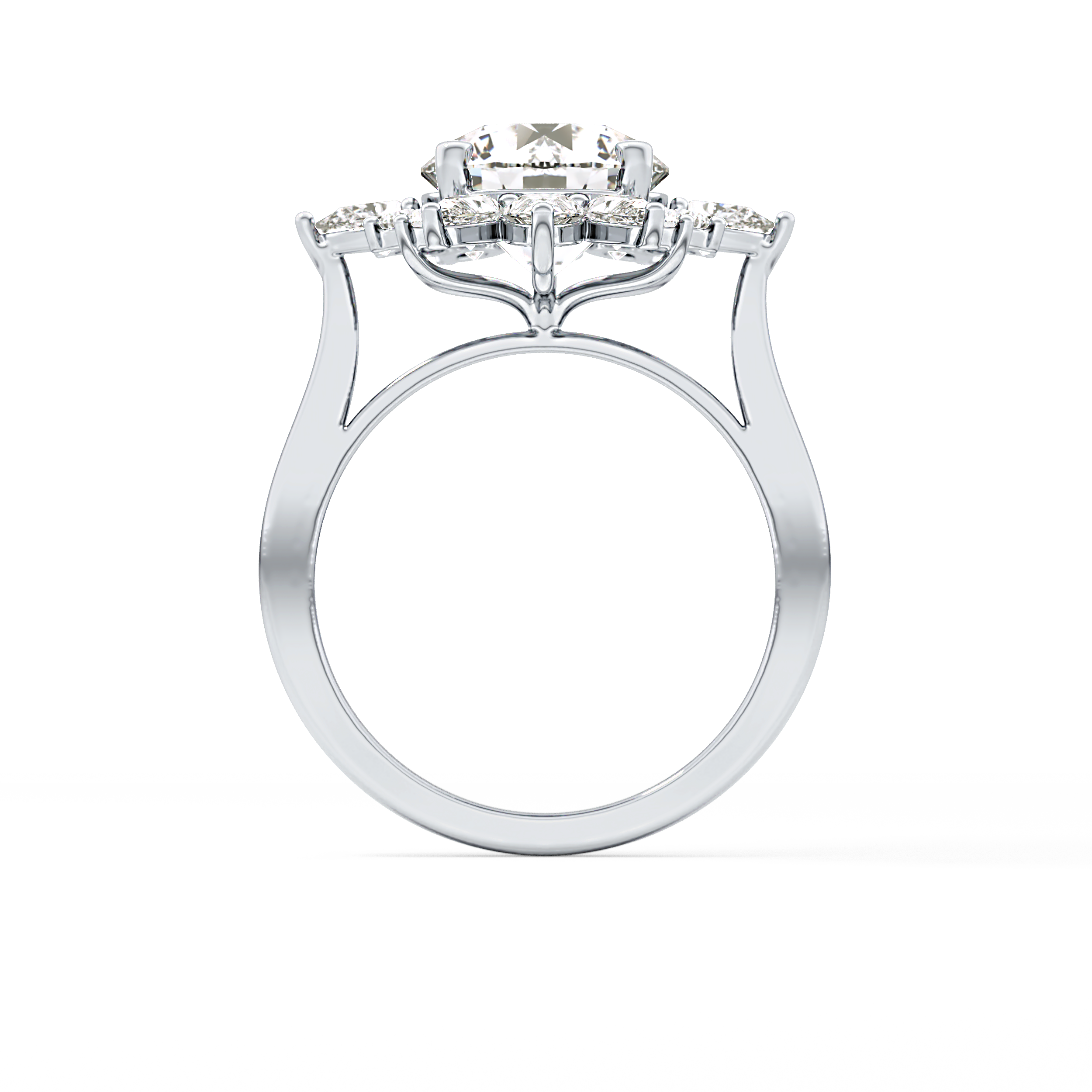 Round Cluster Lab Grown Diamond Engagement Ring