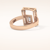 0.37 TCW Emerald & Round Shaped Moissanite Geometrical Wedding Band