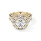 Round Double Halo & Pave Lab Grown Diamond Engagement Ring