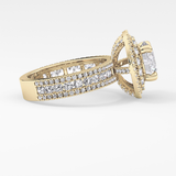 Round Double Halo & Pave Lab Grown Diamond Engagement Ring