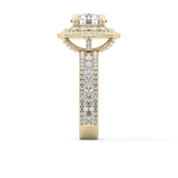 Round Double Halo & Pave Lab Grown Diamond Engagement Ring