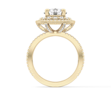 Round Double Halo & Pave Lab Grown Diamond Engagement Ring