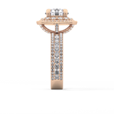 Round Double Halo & Pave Lab Grown Diamond Engagement Ring