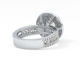 Round Double Halo & Pave Lab Grown Diamond Engagement Ring