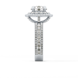 Round Double Halo & Pave Lab Grown Diamond Engagement Ring