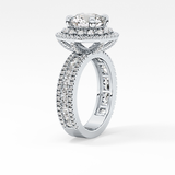 Round Double Halo & Pave Lab Grown Diamond Engagement Ring