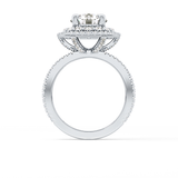 Round Double Halo & Pave Lab Grown Diamond Engagement Ring