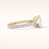 2.58 CT Princess Shaped Pave Moissanite Engagement Ring