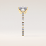 2.58 CT Princess Shaped Pave Moissanite Engagement Ring