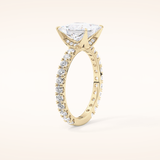 2.58 CT Princess Shaped Pave Moissanite Engagement Ring