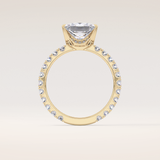 2.58 CT Princess Shaped Pave Moissanite Engagement Ring